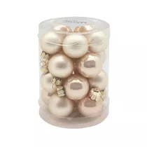 Inge's Christmas Decor - Kugel 3 cm, Glas, 20 Stk., champagner matt/opal