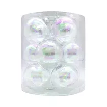 Inge's Christmas Decor - Kugel 8 cm, Glas, 12 Stk., irisierend