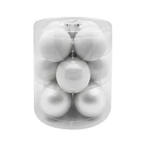 Inge's Christmas Decor - Kugel 8 cm, Glas, 12 Stk., Just White