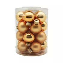 Inge's Christmas Decor - Kugel 3 cm, Glas, 20 Stk., inkagold glanz/matt