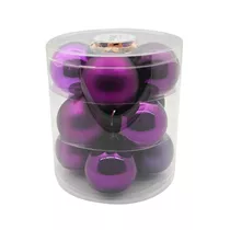 Inge's Christmas Decor - Kugel 8 cm, Glas, 12 Stk., Purple Deluxe
