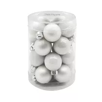 Inge's Christmas Decor - Kugel 3 cm, Glas, 20 Stk., Just White