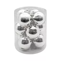 Inge's Christmas Decor - Kugel 8 cm, Glas, 12 Stk., silber glanz