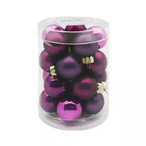 Inge's Christmas Decor - Kugel 3 cm, Glas, 20 Stk., Purple Deluxe
