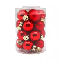 Inge's Christmas Decor - Kugel 3 cm, Glas, 20 Stk., rot glanz/matt