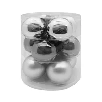 Inge's Christmas Decor - Kugel 8 cm, Glas, 12 Stk., Touch of Grey