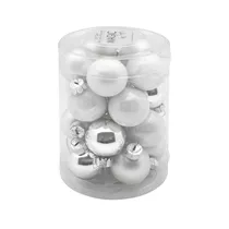 Inge's Christmas Decor - Kugel 3 cm, Glas, 20 Stk., silber glanz/weiß matt/porzellanweiß