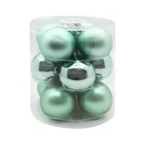 Inge's Christmas Decor - Kugel 8 cm, Glas, 12 Stk., Winter Jade