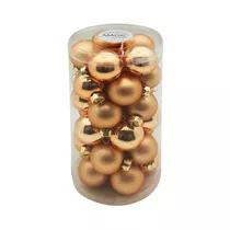 Inge's Christmas Decor - Kugel 4 cm, Glas, 30 Stk., brokatgold glanz/matt