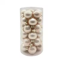 Inge's Christmas Decor - Kugel 4 cm, Glas, 30 Stk., champagner matt/opal