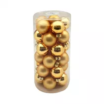 Inge's Christmas Decor - Kugel 4 cm, Glas, 30 Stk., inkagold glanz/matt