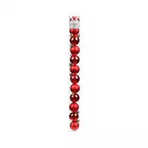 Inge's Christmas Decor - Kugel, 4 cm, 12 Stk., Kunststoff, Rot-Mix