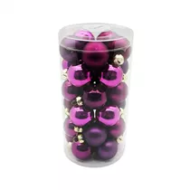 Inge's Christmas Decor - Kugel 4 cm, Glas, 30 Stk., Purple Deluxe