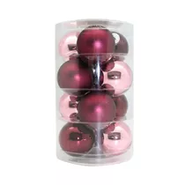 Inge's Christmas Decor - Kugel 6 cm, Glas, 12 Stk., Berry Kiss