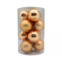 Inge's Christmas Decor - Kugel 6 cm, Glas, 12 Stk., brokatgold glanz/matt