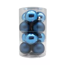 Inge's Christmas Decor - Kugel 6 cm, Glas, 12 Stk., Calm Blue