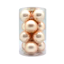 Inge's Christmas Decor - Kugel 6 cm, Glas, 12 Stk., champagner matt/opal