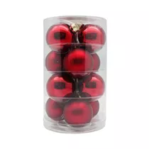 Inge's Christmas Decor - Kugel 6 cm, Glas, 12 Stk., chianti glanz/matt