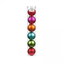 Inge's Christmas Decor - Kugel, 8 cm, 6 Stk., Kunststoff, Mille-Fiori-Mix