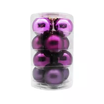 Inge's Christmas Decor - Kugel 6 cm, Glas, 12 Stk., Purple Deluxe