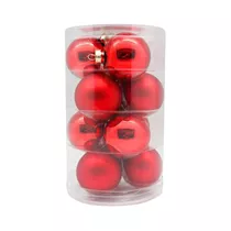 Inge's Christmas Decor - Kugel 6 cm, Glas, 12 Stk., rot glanz/matt