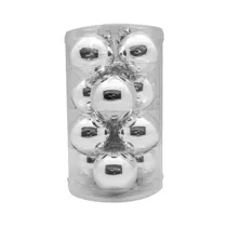Inge's Christmas Decor - Kugel 6 cm, Glas, 12 Stk., silber glanz