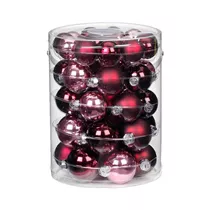 Inge's Christmas Decor - Kugeln 4 5 6 cm, Glas, 44 Stk., Berry Kiss