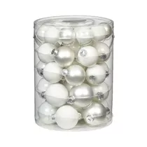Inge's Christmas Decor - Kugeln 4 5 6 cm, Glas, 44 Stk., Just White