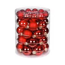 Inge's Christmas Decor - Kugeln 4 5 6 cm, Glas, 44 Stk., Ruby Red