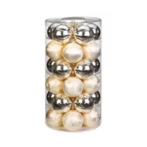 Inge's Christmas Decor - Kugel 6 cm, Glas, 30 Stk., champagner glanz/eislack