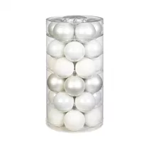 Inge's Christmas Decor - Kugel 6 cm, Glas, 30 Stk., Just White