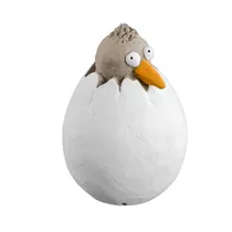 Gehlmann - Küken im Ei, Zement, grau/weiß, H11/D7, 5cm