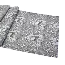 Werner Voß - Läufer Hirschmuster, grau-weiß