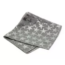 Werner Voß - Läufer Leinenoptik Sterne, grau-silber