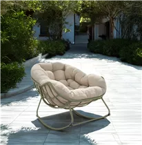 Aluminium beige - Schaukelstuhl Cozy 