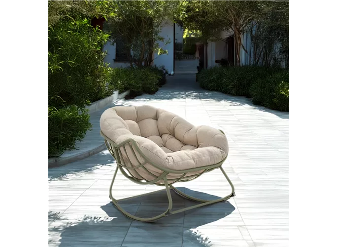 Aluminium beige - Schaukelstuhl Cozy 