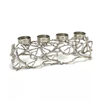 Werner Voß - Leuchter Äste mit 4 Kerzenhaltern Aluminium vernickelt, 60x35x16 cm Werner Voß - Leuchter Äste mit 4 Kerzenhaltern Aluminium vernickelt, 60x35x16 cm