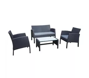 MAXPHIL living - Loungegruppe Venezia Komplettset 4-teilig - Anthrazit MAXPHIL living - Loungegruppe Venezia Komplettset 4-teilig - Anthrazit