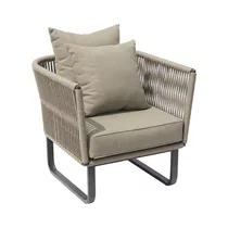 MAXPHIL living - Loungesessel Como inkl. Polster + 2 Kissen, beige