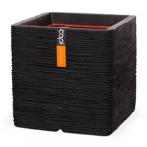 40x40x40 schwarz - Topf quadratisch Rib NL