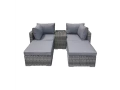 MAXPHIL living - Loungegruppe Caorle 5-teilig inkl. Polster, grau MAXPHIL living - Loungegruppe Caorle 5-teilig inkl. Polster, grau