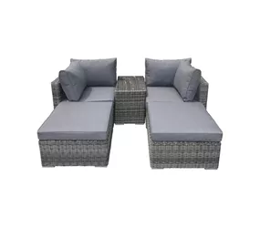 MAXPHIL living - Loungegruppe Caorle 5-teilig inkl. Polster, grau MAXPHIL living - Loungegruppe Caorle 5-teilig inkl. Polster, grau