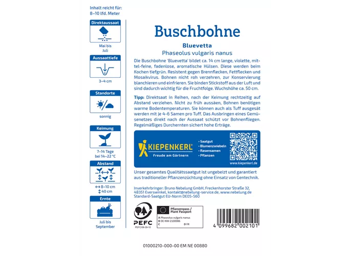 Kiepenkerl Saatgut - Buschbohnen Bluevetta