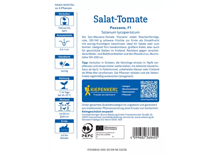 Kiepenkerl Saatgut - Tomate Pozzano