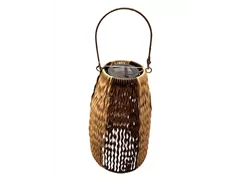 braun/khaki, D17xH26 cm - Solar-Laterne