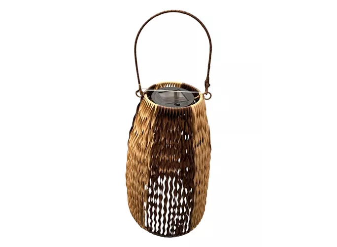 braun/khaki, D17xH26 cm - Solar-Laterne