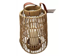 braun, D23xH35 cm - Laterne mit LED-Kerze