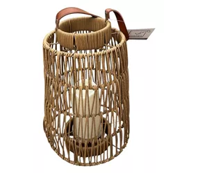 braun, D23xH35 cm - Laterne mit LED-Kerze