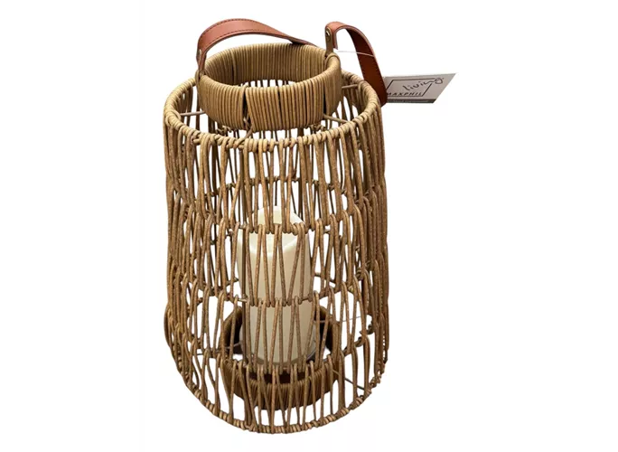 braun, D23xH35 cm - Laterne mit LED-Kerze