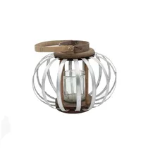 MAXPHIL living - Metall-Holz-Laterne rund 15 cm